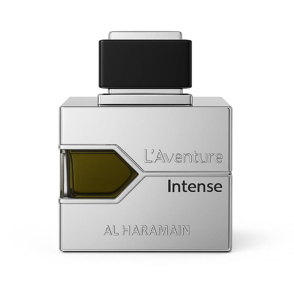 Al Haramain L'Aventure Intense bottle showcased for daily wear