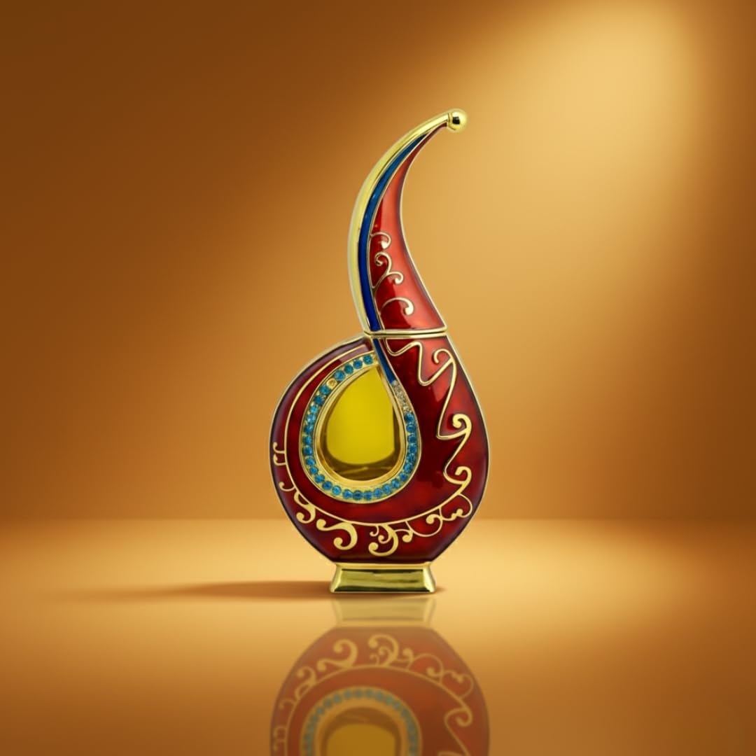 Al Haramain Oyuny middle notes image; apple, peach, freesia create a fruity floral heart.