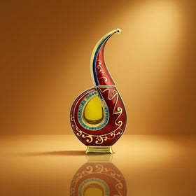 Al Haramain Oyuny middle notes image; apple, peach, freesia create a fruity floral heart.