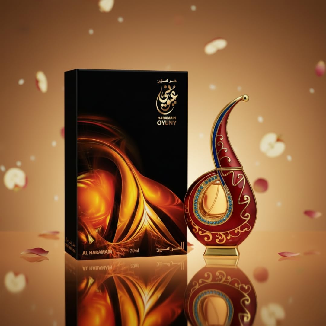 Al Haramain Oyuny close-up of oil drop; easy application on pulse points.