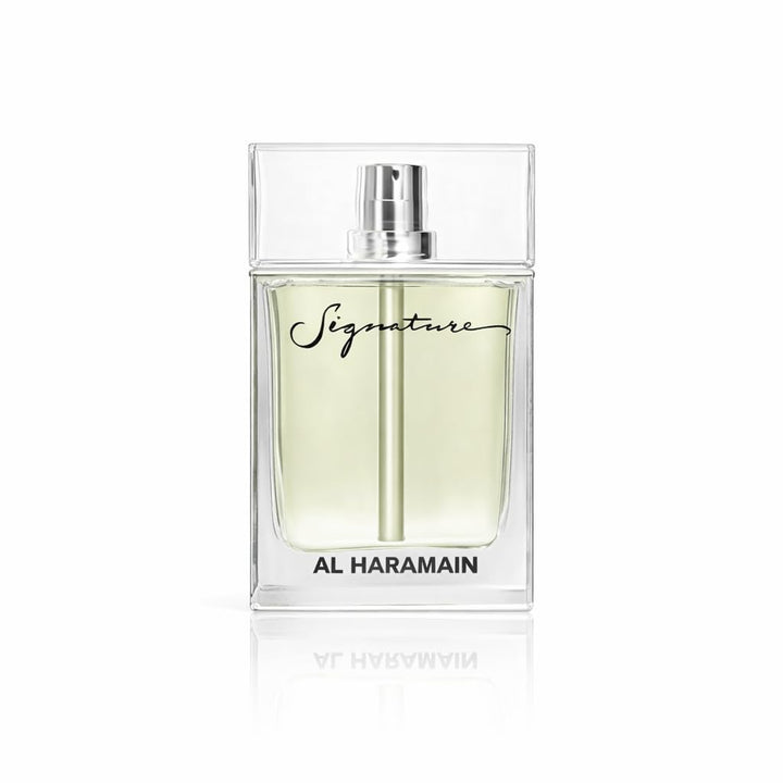 Al Haramain Signature bottle front – unisex oriental floral fragrance for everyday wear