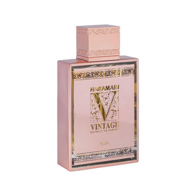 Al Haramain Vintage Rose heart notes close-up reveal pepper, iris, and jasmine for depth.