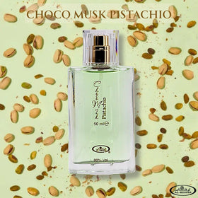 Al-Rehab Choco Musk Pistachio packaging, luxurious design and lasting impression.
