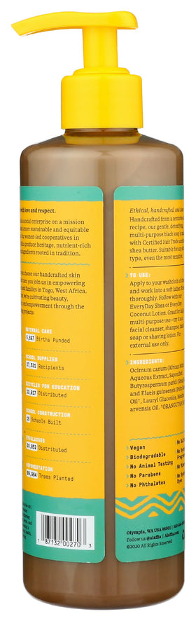 Alaffia African Black Soap Peppermint lather shows rich foam ideal for daily body wash.