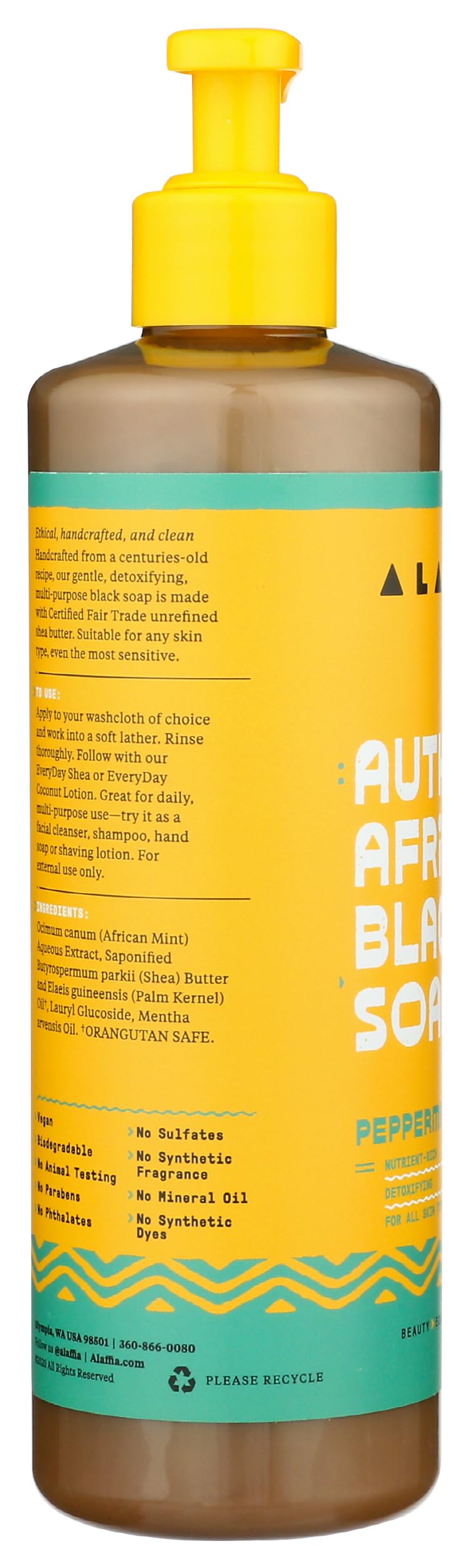 Alaffia no parabens no SLS badge signals gentler formula.