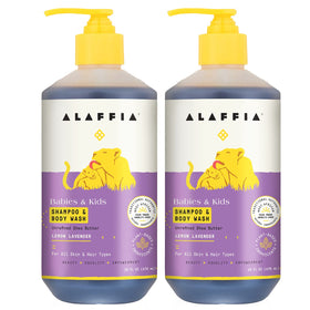 Alaffia Babies and Kids Lemon Lavender shampoo bottle for gentle cleansing
