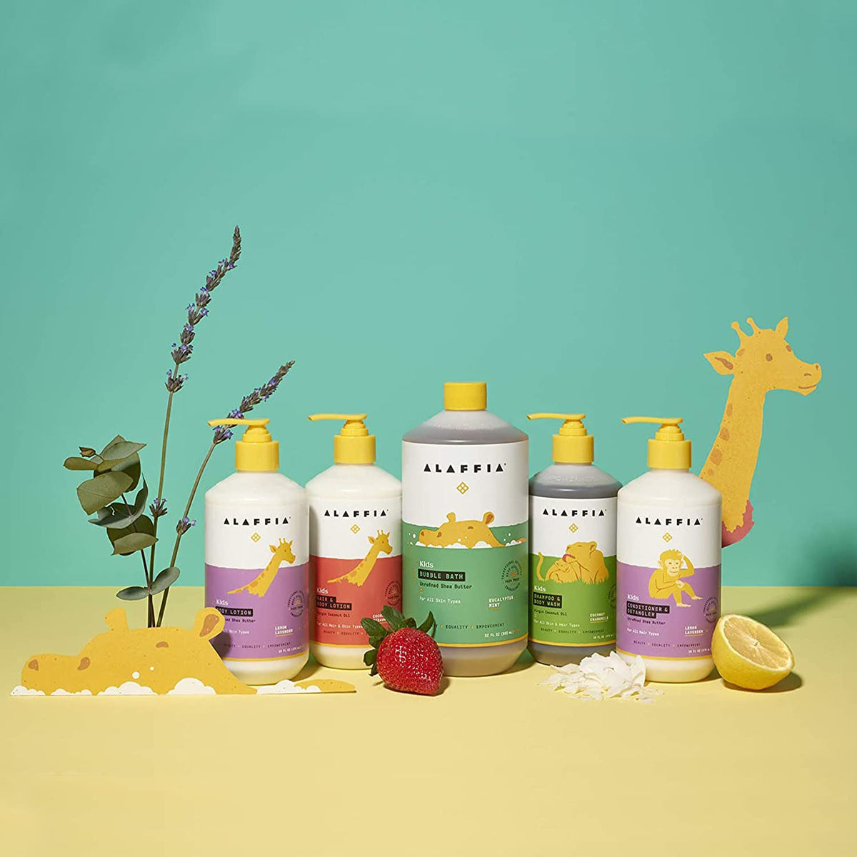 Child-friendly pump bottle with bath essentials