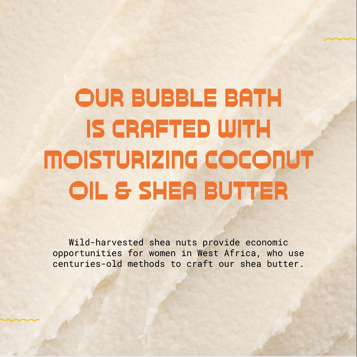 Lush bubbles fill the tub from Alaffia Bubble Bath.