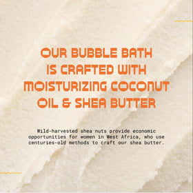 Lush bubbles fill the tub from Alaffia Bubble Bath.