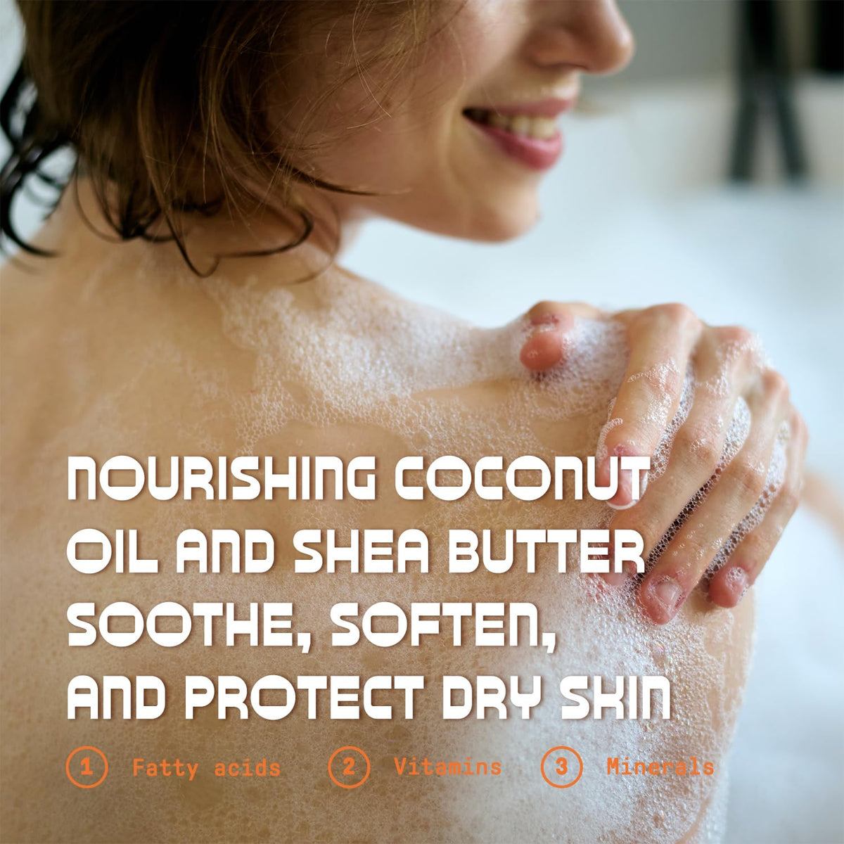 Alaffia Everyday Coconut Bubble Bath ingredients: virgin coconut oil and raw shea butter.