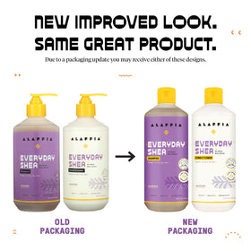 Alaffia EveryDay lavender conditioner tube highlighting moisture and frizz control.
