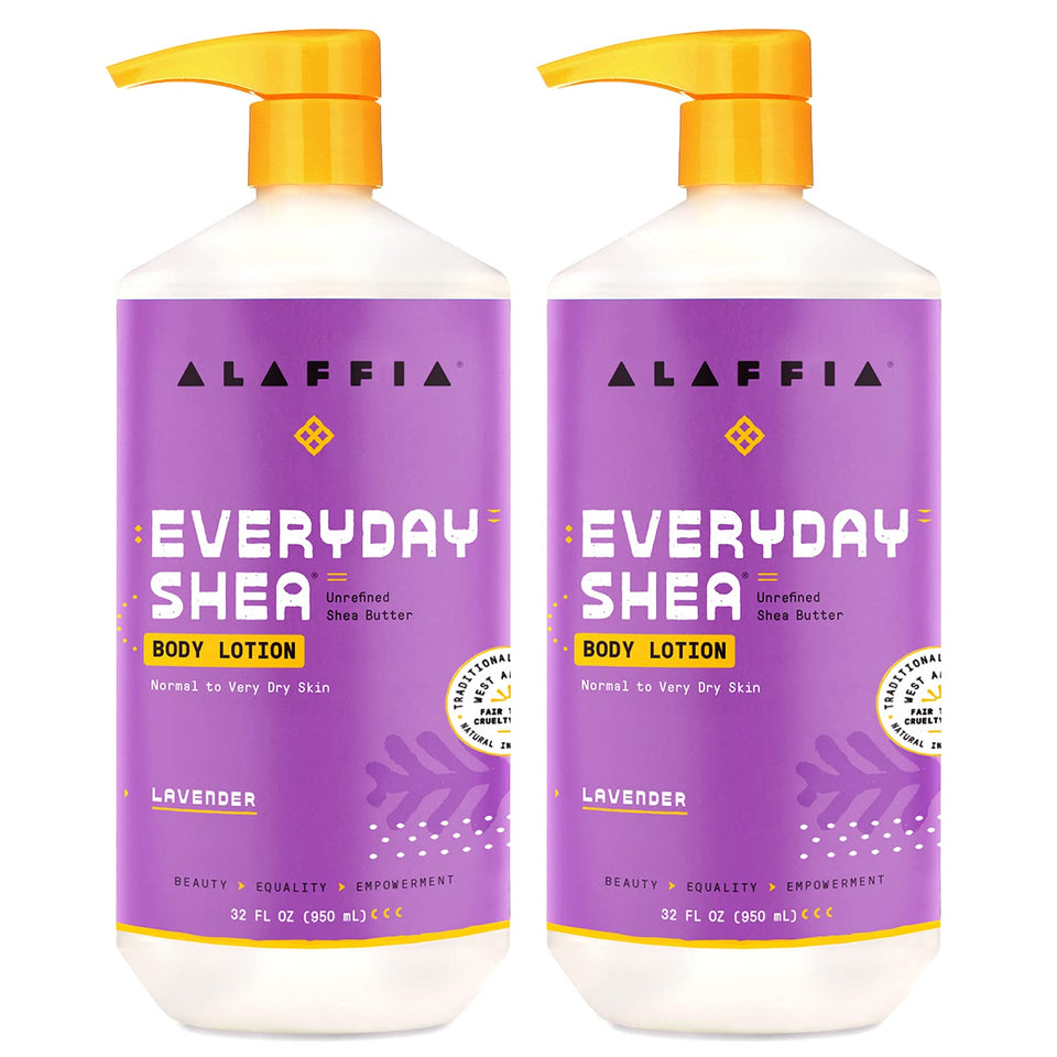 Alaffia Everyday Shea Body Lotion bottle pour shows deep hydration for dry skin