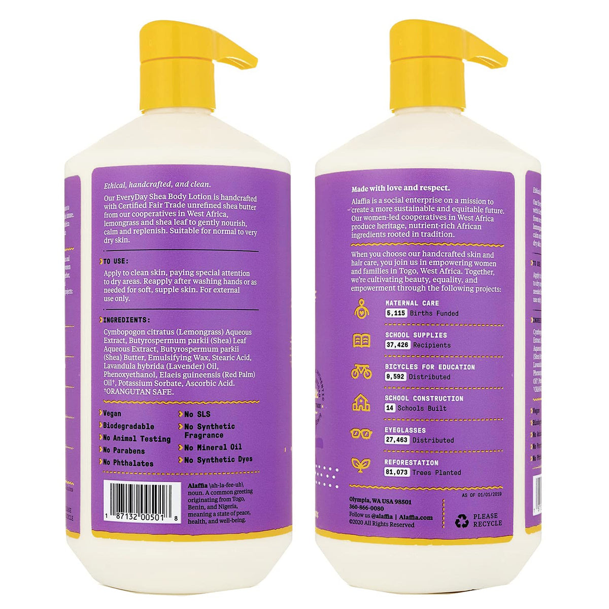 Alaffia Everyday Shea Body Lotion spread on skin for lasting softness and comfort