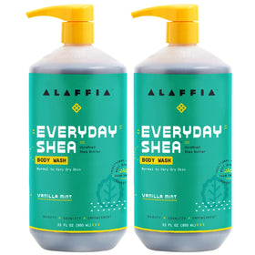 Alaffia Everyday Shea Body Wash Vanilla Mint bottle delivering soothing cleanse and moisturization.