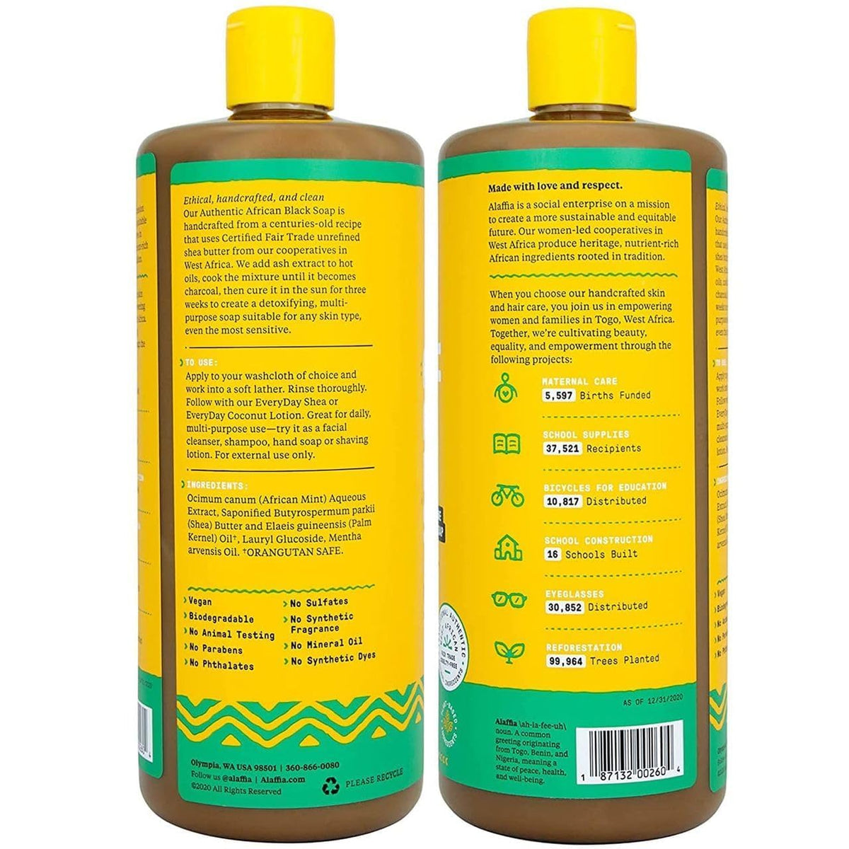 Alaffia full-size peppermint bottle for refreshing daily body wash