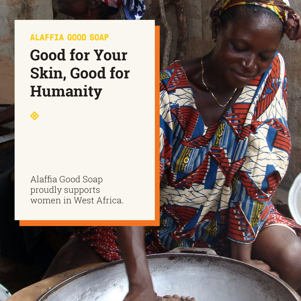 Alaffia Good Soap Coconut aroma enhances daily wash ritual.