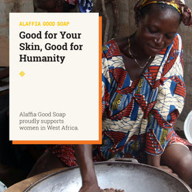 Alaffia Good Soap Coconut aroma enhances daily wash ritual.