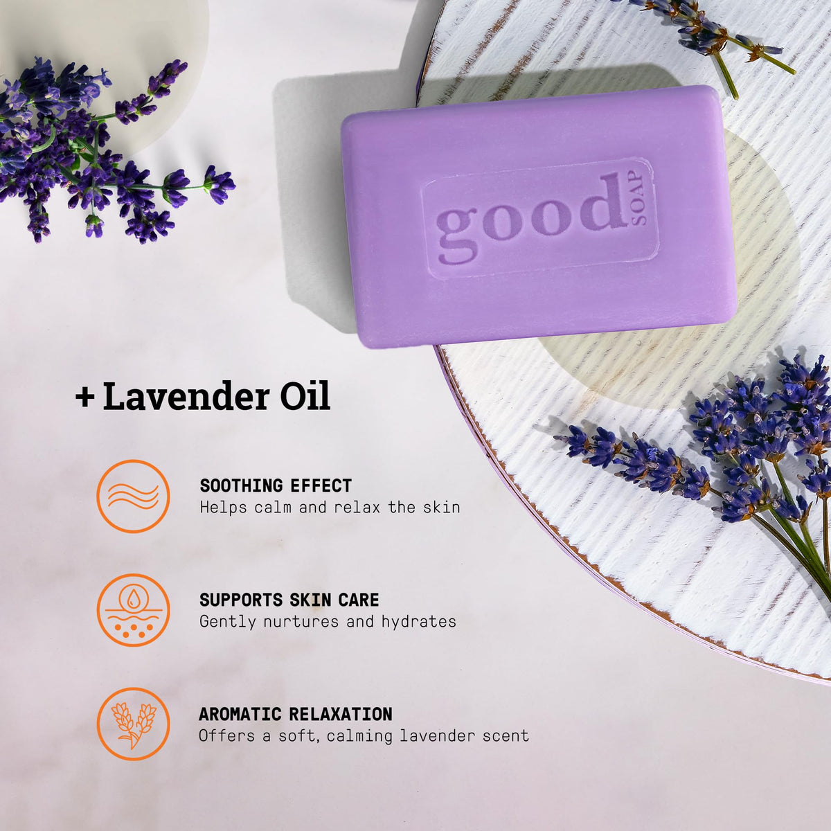 Alaffia Good Soap Lavender bar with shea butter texture