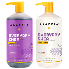 Alaffia Lavender EveryDay shampoo bottle with calming scent for daily hair cleansing.