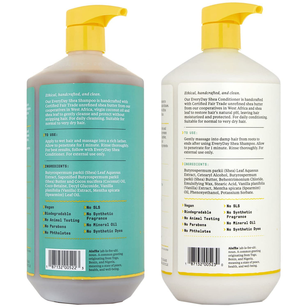 Alaffia Vanilla Mint conditioner bottle shows hydrating care to tame frizz.