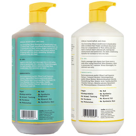 Alaffia Vanilla Mint conditioner bottle shows hydrating care to tame frizz.
