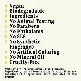 Alaffia Vanilla Mint Everyday Shampoo label close-up emphasizes clean, ethical ingredients.