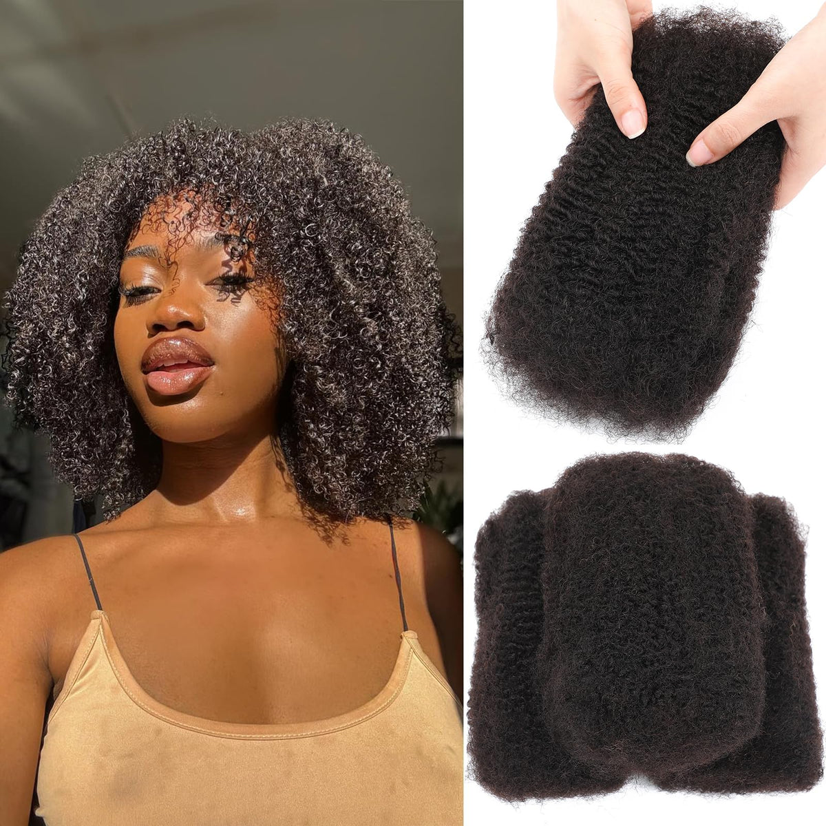 Alaleibaby Afro Kinky Bulk 12-inch bundles for twists and locs