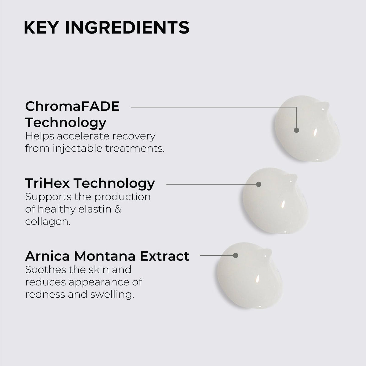 ALASTIN Skincare INhance packaging highlights ChromaFADE and TriHex Technology for post-injection care.