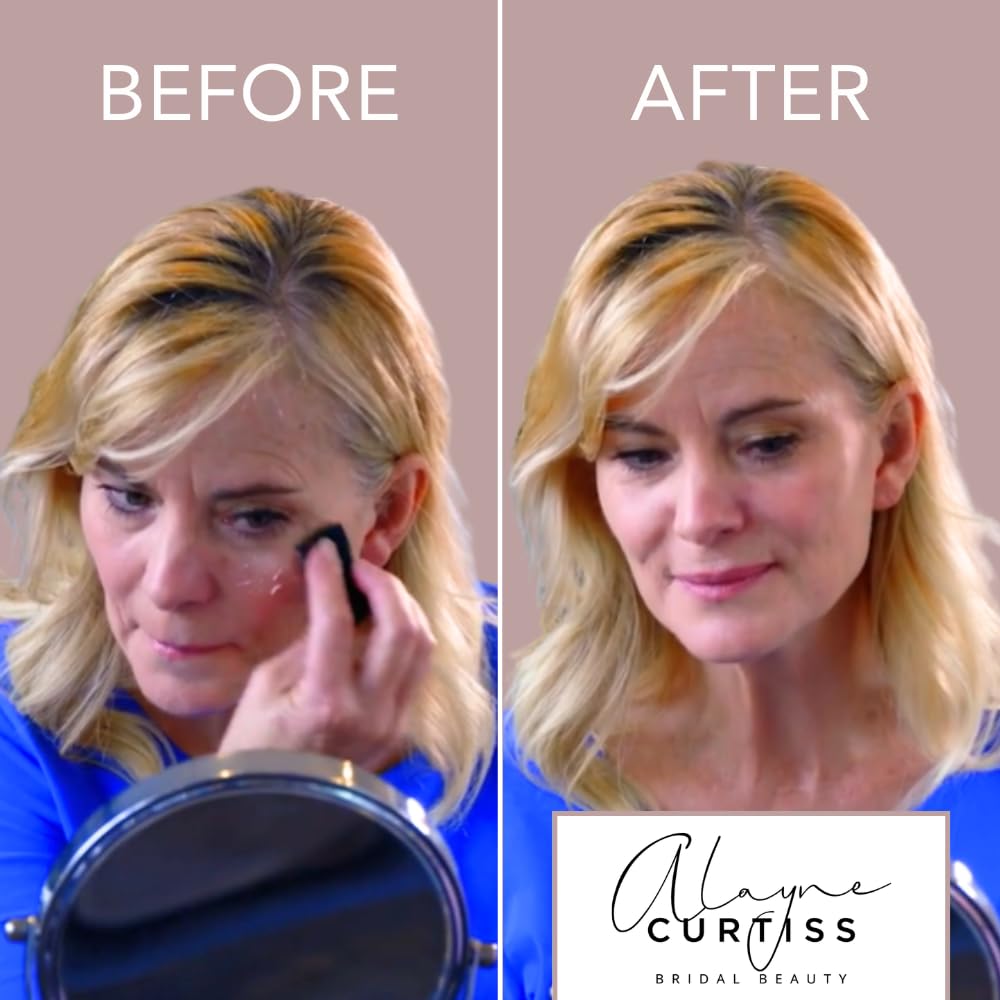 Alayne Curtiss Bridal Beauty primer wear test on cheek for durability.