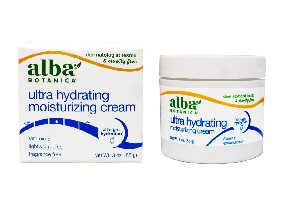 Alba Botanica Cream Moisture Jasmine jar close-up for soft, radiant skin.