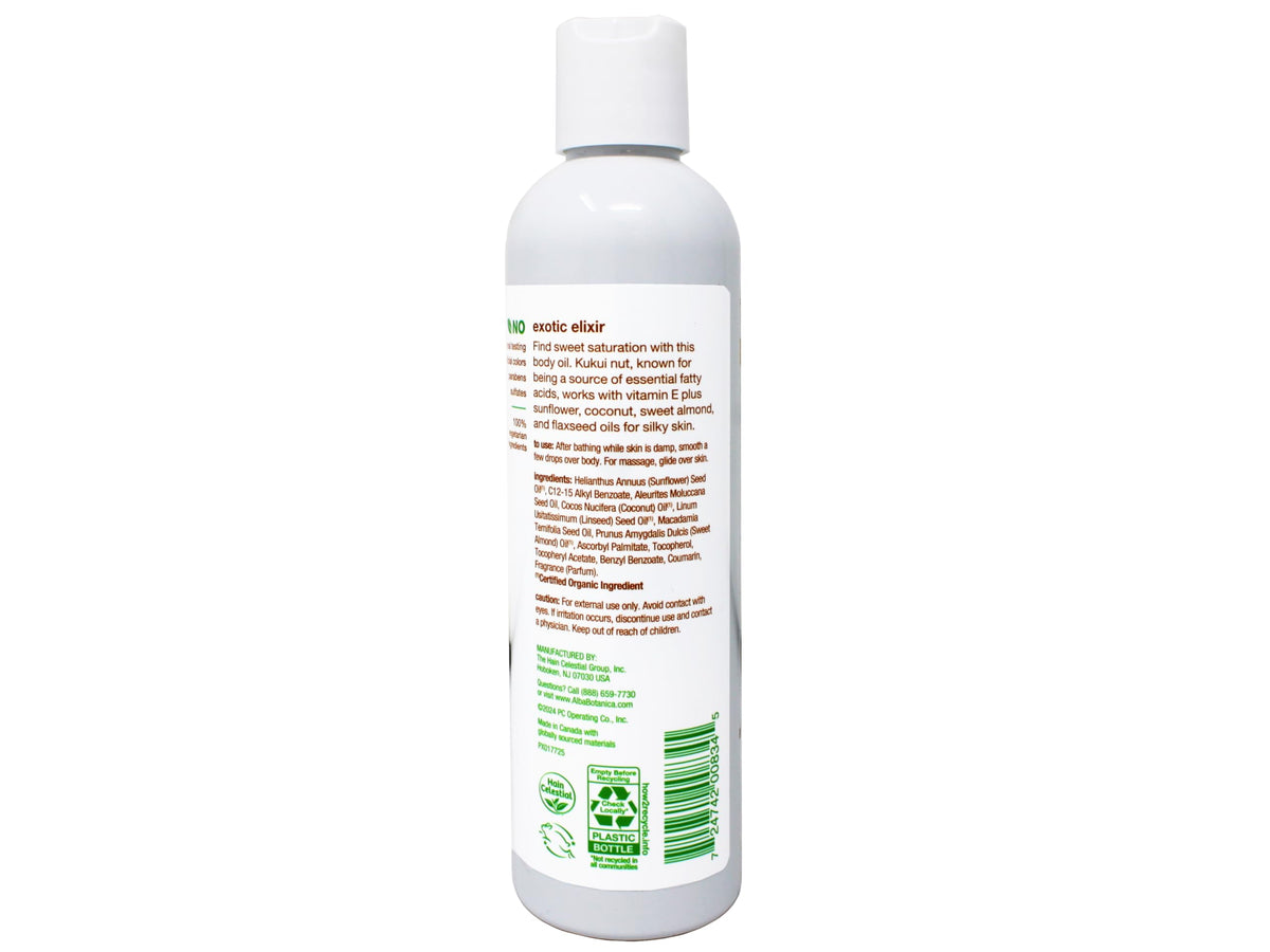 Alba Botanica oil texture showcases silky, fast-absorbing hydration