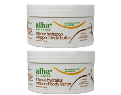Alba Botanica Kukui Nut Body Cream two-pack bottle front view for deep hydration.