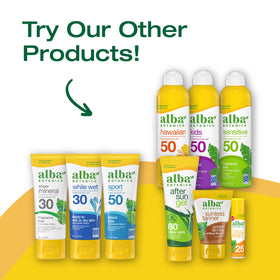 Tropical coconut scent enhances daily sun care with Alba Botanica spray
