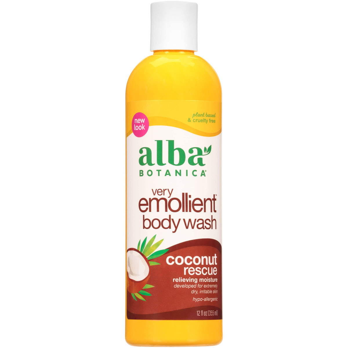 Alba Botanica Coconut Rescue bottle for deep hydration and gentle cleansing