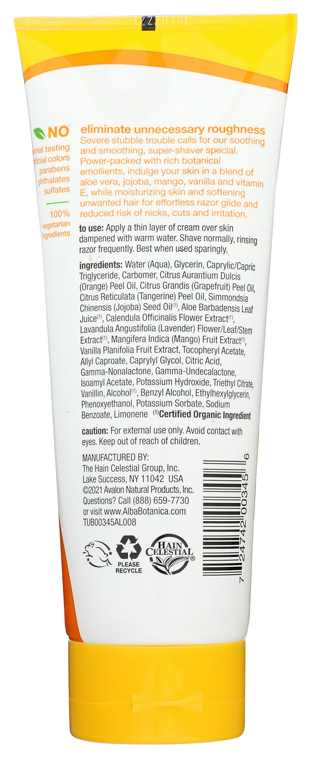 Creamy lather from Alba Botanica Mango Vanilla shave cream for a gentle glide.