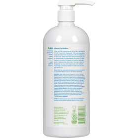 Close-up of Alba Botanica lotion texture highlighting rich, non-greasy feel for smooth skin