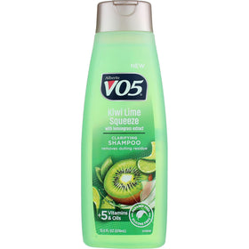 Six-pack Alberto VO5 Kiwi Lime Squeeze shampoo ready for value-conscious shoppers.