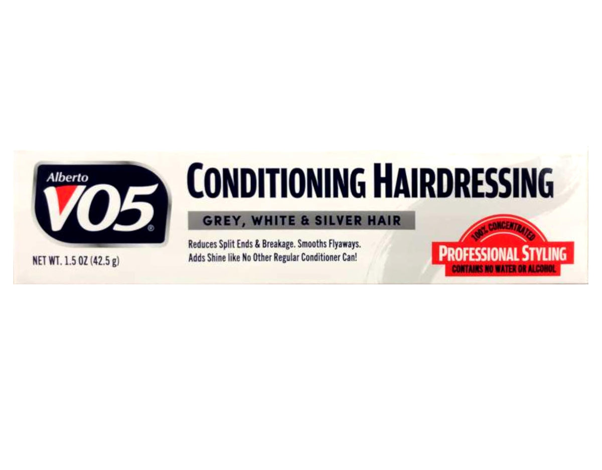 VO5 conditioning hairdressing packaging close-up for easy application and control