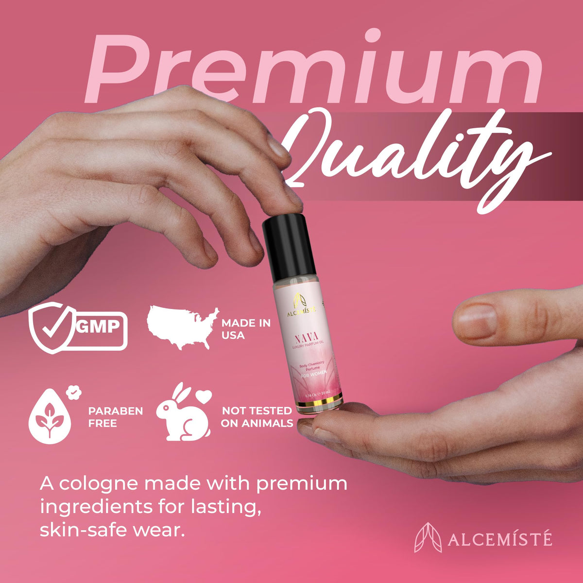 Alcemiste premium fragrance experience, feminine and sophisticated.