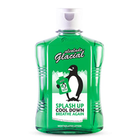 Alcolado Glacial Mentholated Splash Lotion bottle with cooling relief.
