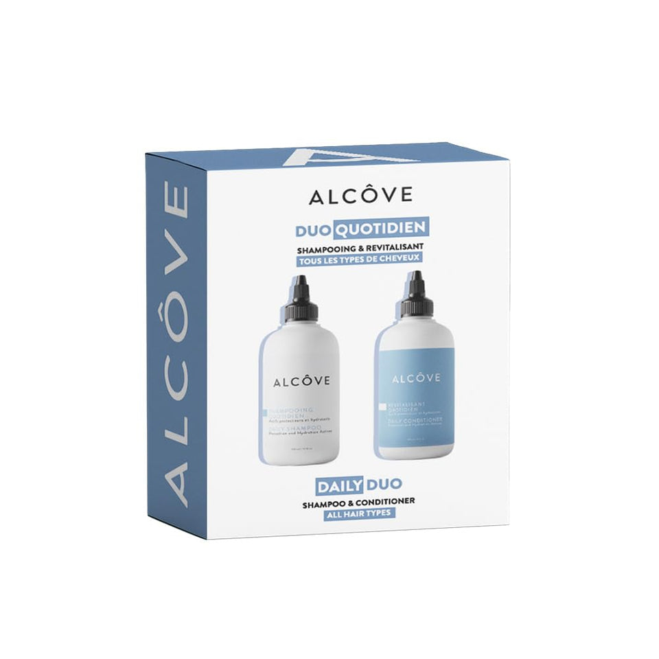 Alcove Daily Shampoo bottle showing gentle cleansing and lightweight hydration.