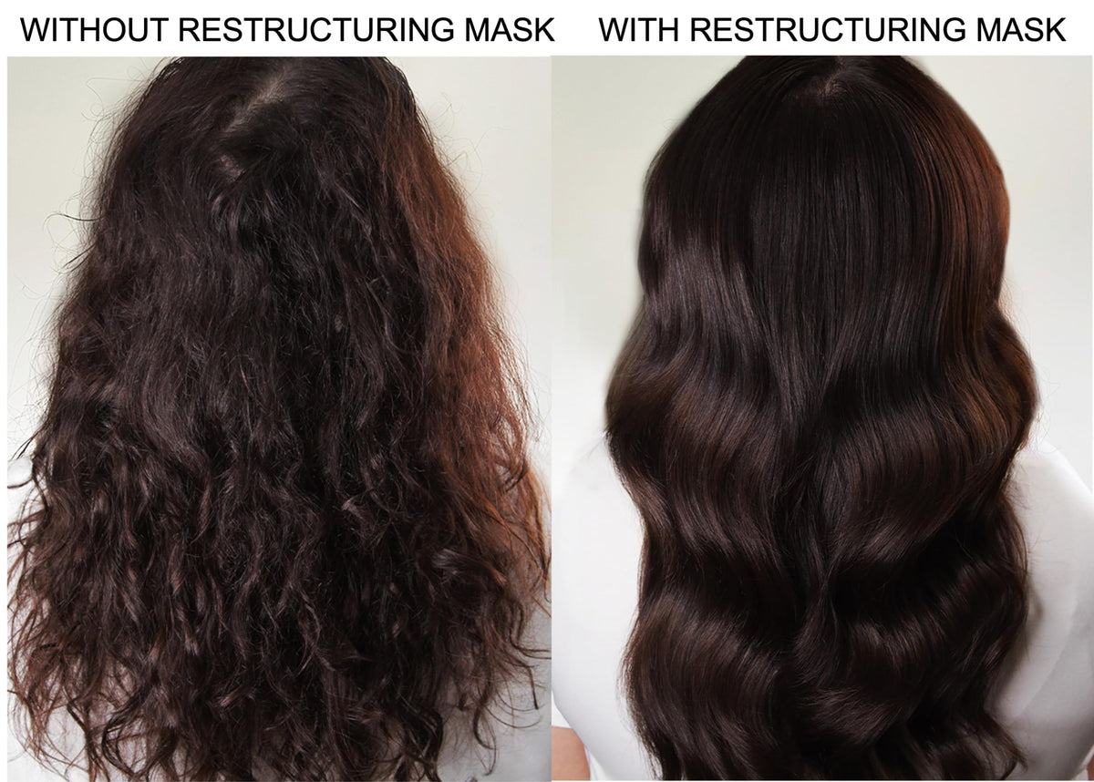 Alcove Restructuring Mask treatment yields hydrated, soft hair.