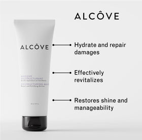 Alcove Restructuring Mask ingredients showcase nourishing oils for hydration.