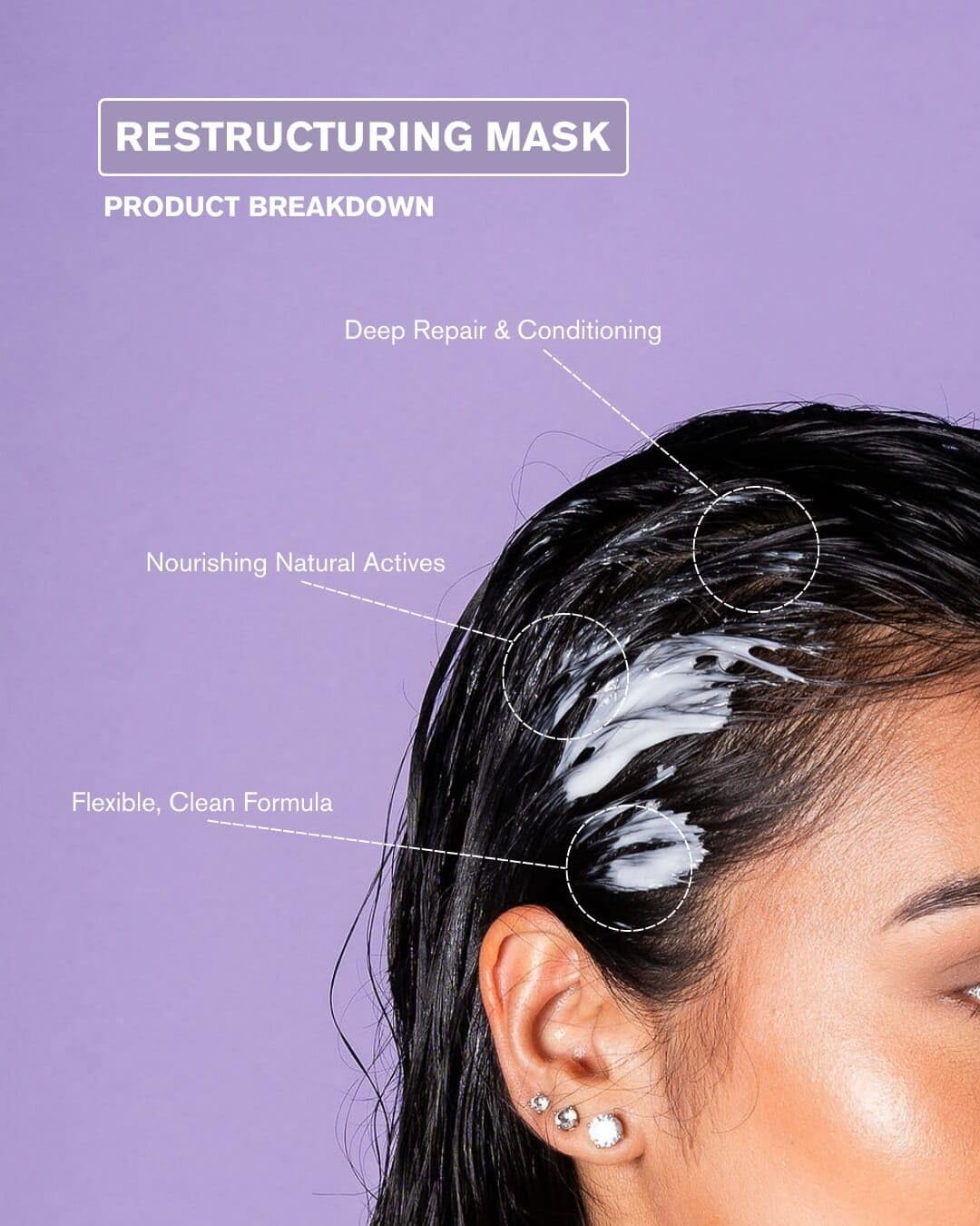 Alcove Restructuring Mask final shine on smooth, managed hair.