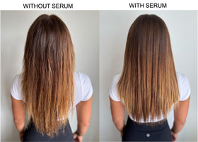 Alcôve Serum after-use shine image shows glossy, healthy-looking locks.
