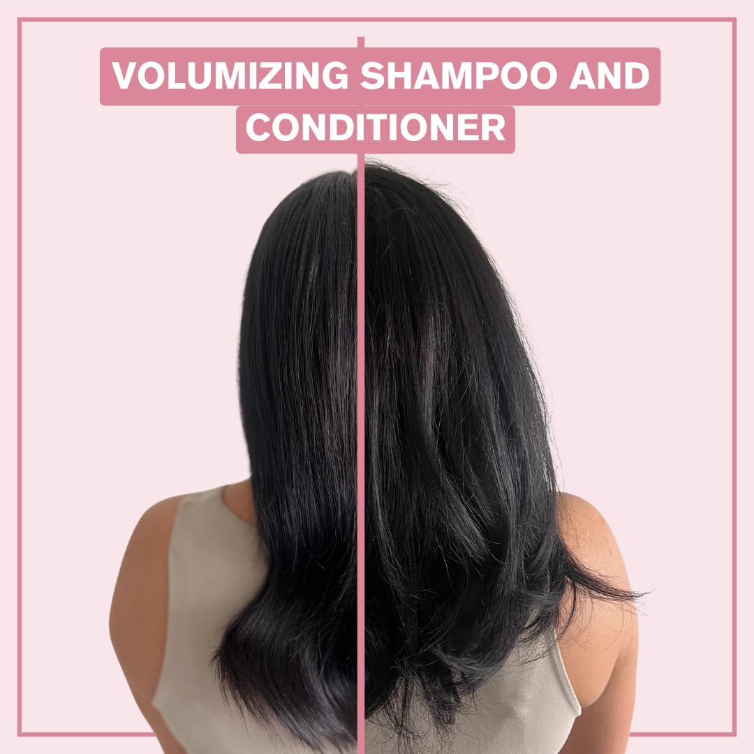 Alcôve Volumizing Conditioner bottle pour delivers fullness without weighing down.
