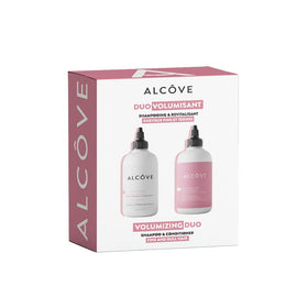 Alcôve Volumizing Shampoo bottle pour reveals lightweight foam for fine hair.