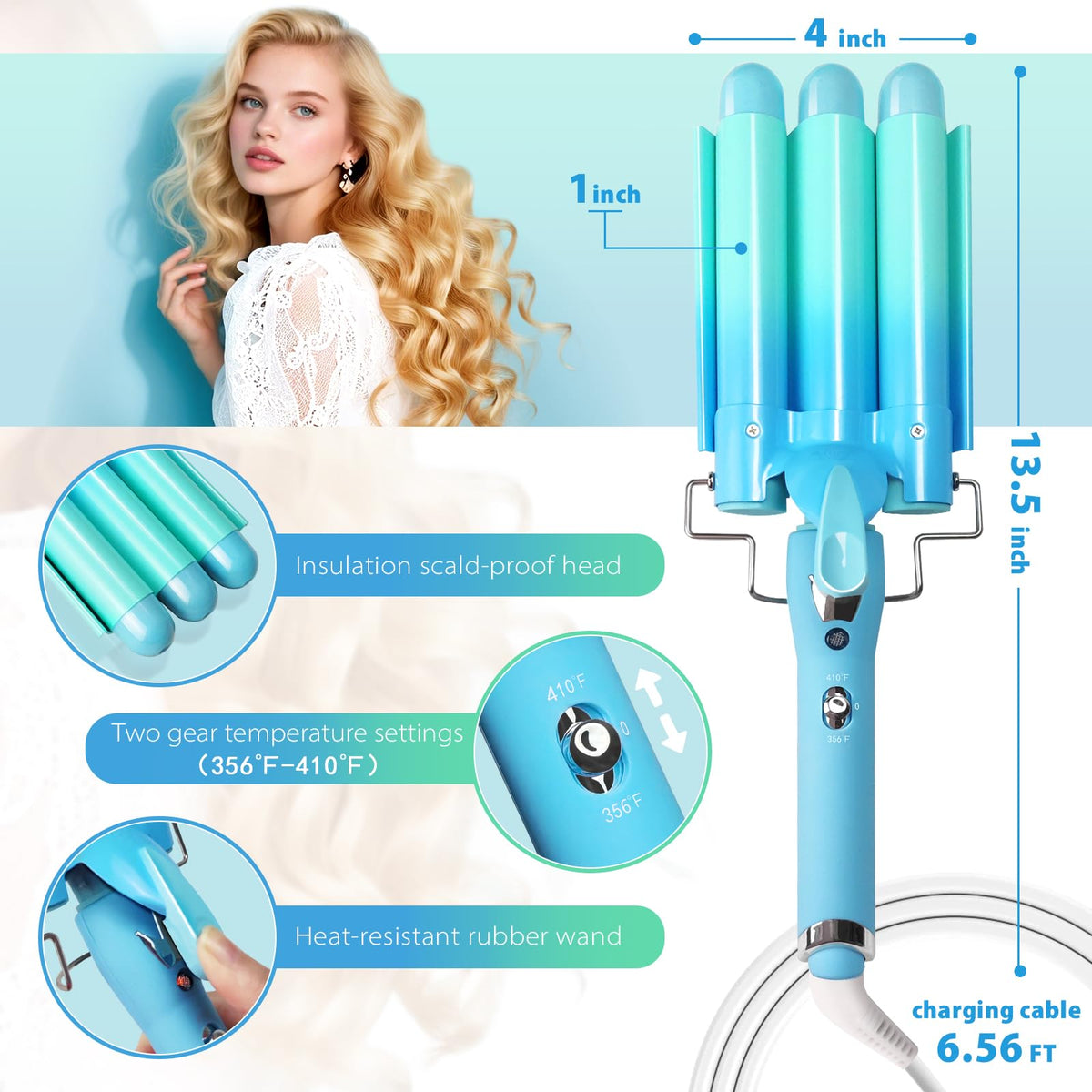Aleath hair protection technology with ions blue for smoother results.