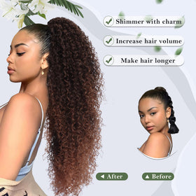 Alebery ponytail extension clipped on for instant length and fullness.