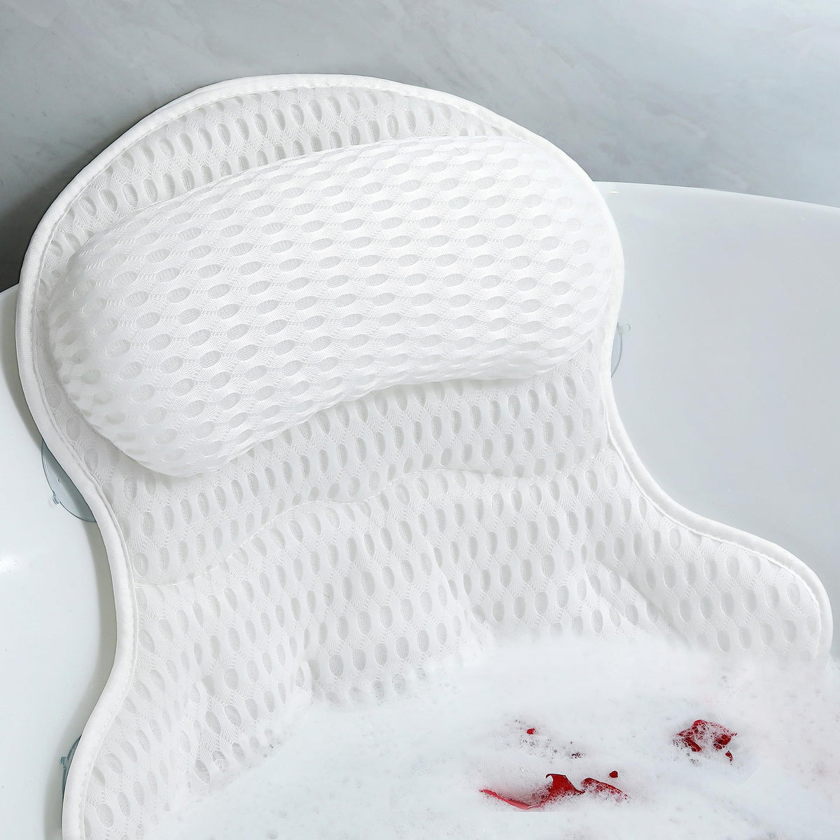 Aleponna Bath Pillow with ergonomic neck support for a relaxing soak.